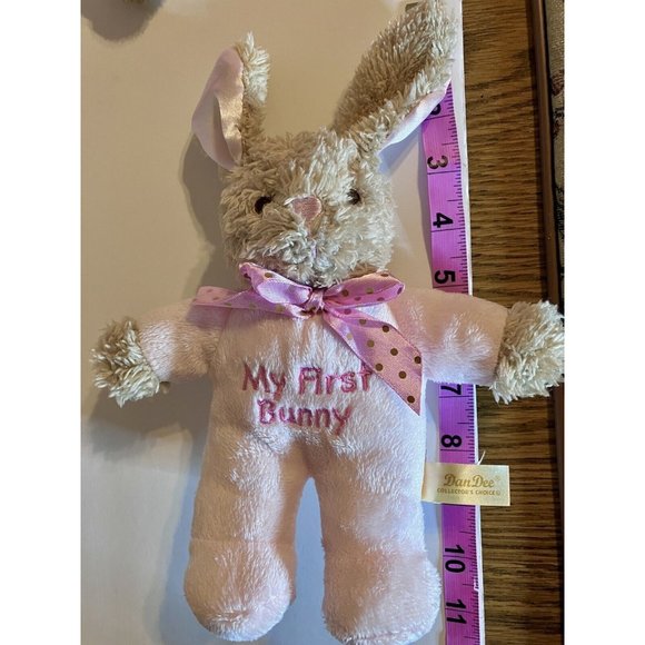 DanDee Pink My First Bunny Plush 7" Easter Lovey Rattle Stuffed Soft Toy Dan Dee - Picture 9 of 9
